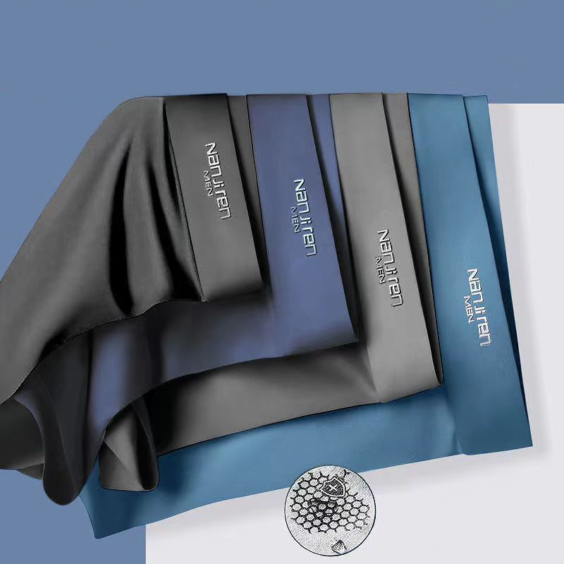 Multi Pack Underwear - 4pcs กางเกงขาสั้นผู้ชายผ้าไหมน้ําแข็งชุดชั้นในชายกางเกง Breathable เซ็กซี่บางกางเกง U นูนชุดชั้นในขายส่งจํานวนมาก