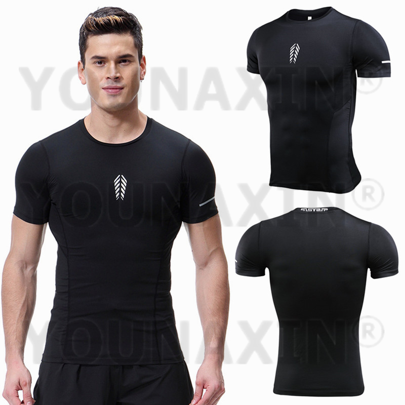 เสื้อยืดแขนสั้นผู้ชายวิ่งออกกํ - T Shirt Tight Fit บทวิจารณ์และราคา